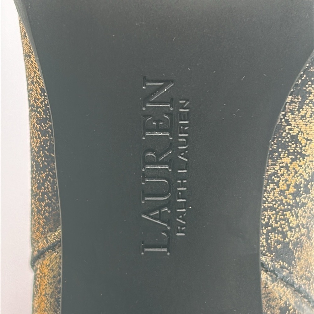 Lauren Ralph Lauren Mylah Gold Distressed Metallic Leather Ankle Boots | 6B NWB - Picture 9 of 12